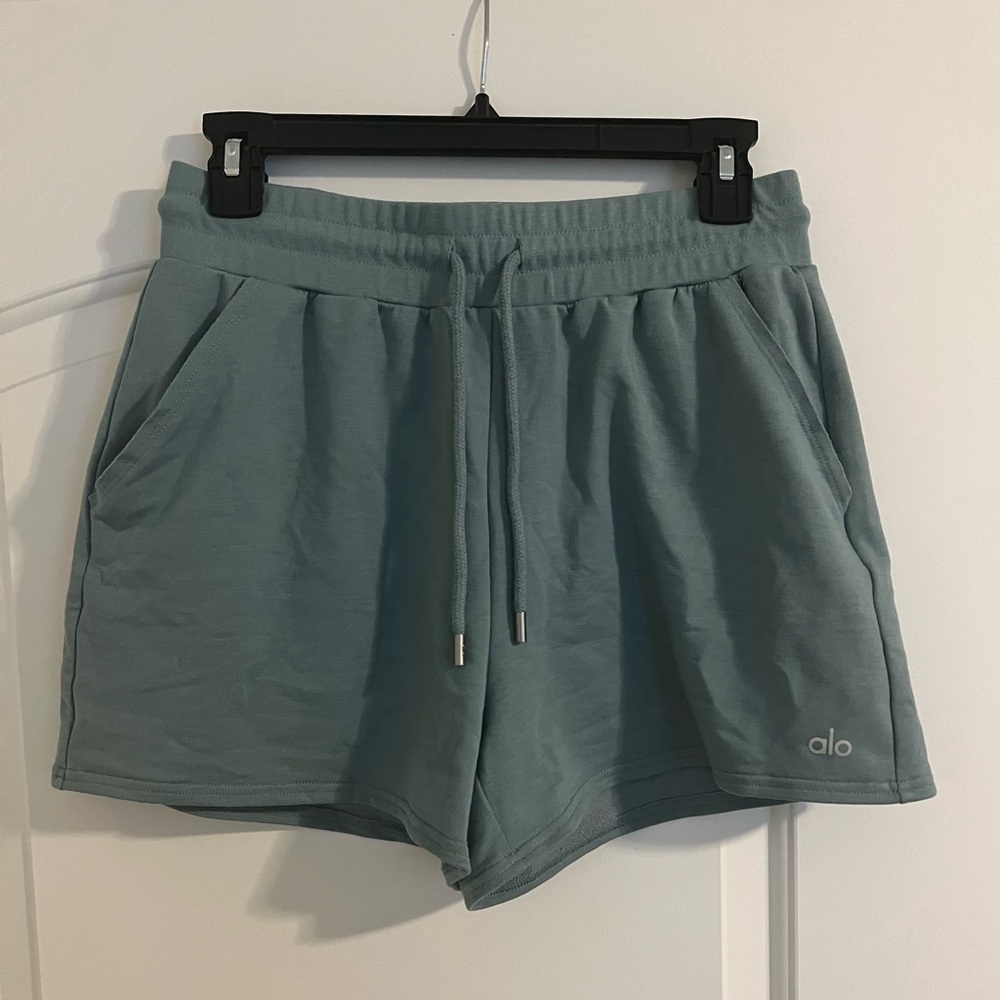Alo Yoga sage green shorts